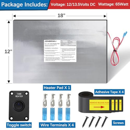 RV Tank Heater Pad,12"x18" 12/13.5V RV Holding Tank Heater Pad w/Thermostat | RV Water Tank Heater Pad for Camper,Trailer,Motorhome,Marine,Up to 50Gallon Grey/Fresh/Black Water,Automatic Prevent Freezing - style: 12/13.5V-1PCS