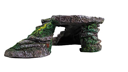 PENN-PLAX Reptology Shale Scape Step Ledge – Decorative Resin for Aquariums & Terrariums – Great for Reptiles, Amphibians, and Fish – Small - size: Small