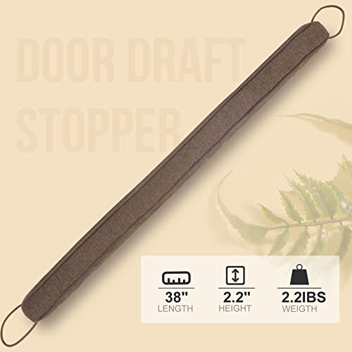 38 Inch Draft Stopper for Bottom of Doors and Windows, Heavy Duty Sound Proof Door Draft Guard Gap Snake, Weighted Under Door Noise/Cold Air/Wind Blocker, 2.2Lbs - size: 38"
