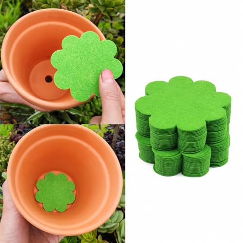 40pcs Plant Pot Drainage Mesh Pads, 3.94 Inch Round Breathable Drainage Screens for Flower Pots, Prevent Soil Loss, Bottom Mesh Net Pads for Indoor and Outdoor Gardening