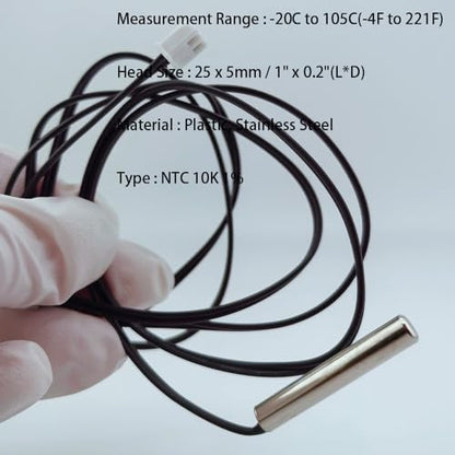4pcs NTC 10K 3950 Thermistor 1 M, 10K Thermistor Temperature Sensor Probe, Stainless Steel 3950 NTC 10K Temp Sensor Probe use for Water Dispenser/Refrigerators/Freezers,etc. - style: 4pcs NTC 10K 3950 Thermistor 1 Meter