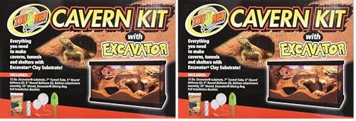 Zoo Med Cavern Kit with Excavator (Pack of 2) - size: Zoo Med Excavator Cavern Kit (Pack of 2)