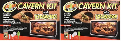 Zoo Med Cavern Kit with Excavator (Pack of 2) - size: Zoo Med Excavator Cavern Kit (Pack of 2)
