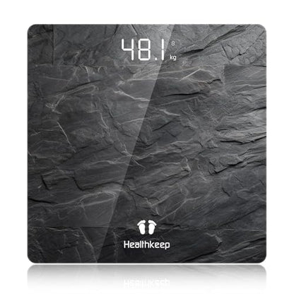 Healthkeep Digital Bathroom Scale, High Precision, with Step-On Technology, LED Display, Slim Design, Max. 180 kg/400 lb, Marbled Gray - color: Gray 400lb