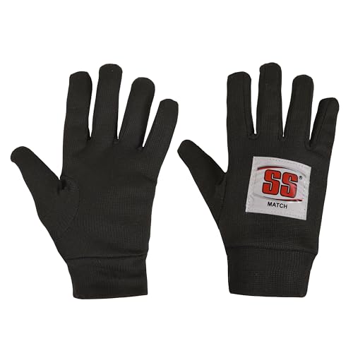 SS Noir Premium Cricket Wicket Keeping Gloves and Inner Gloves Included Combo - Youth Size, (Color Choice - White or Black)