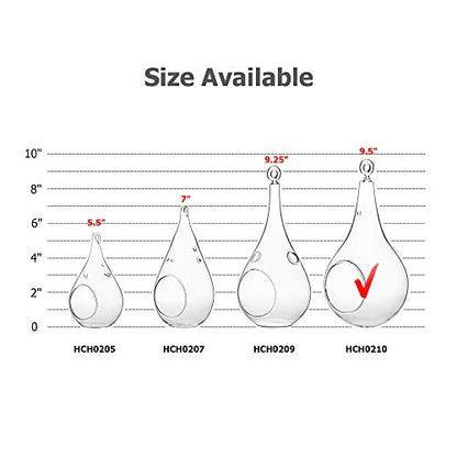 WGVI WGV Glass Hanging Plant Terrarium, Width 4.75", Height 9.5", Teardrop Pear DIY Air Succulent Planter Clear Tea Light Votive Candle Holder, Wedding Event Office Home Outdoor Decor, 1 Piece - size: Pear