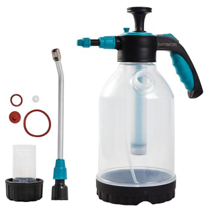 70oz Sprayer Bottle, 0.5gal Pump Sprayer for Flowers, Potted Plant, Handheld Water Bottle with Easy Refill Side Port, Measuring Cup Cap, Clear Bottle with Scale, Aluminum Wand