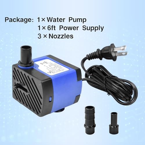 CONQUERALL 2PCS Circulation Pump 4W 74GPH Adjustable Flow Hydroponics Supplies for Tabletop Water Fountain - color: 74gph-4w, size: 2PCS