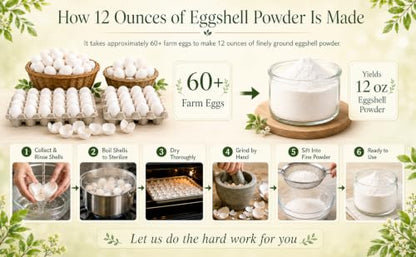 12 oz Pure U.S.A. Eggshell Powder for Dogs/Cats, Finely Ground, Calcium Supplement