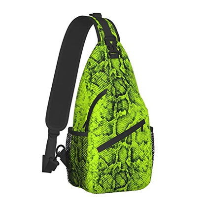 Snake Skin Sling Bag Animal Crossbody Chest Daypack Casual Backpack Women Shoulder Bag For Travel Picnic - color: Snake 04