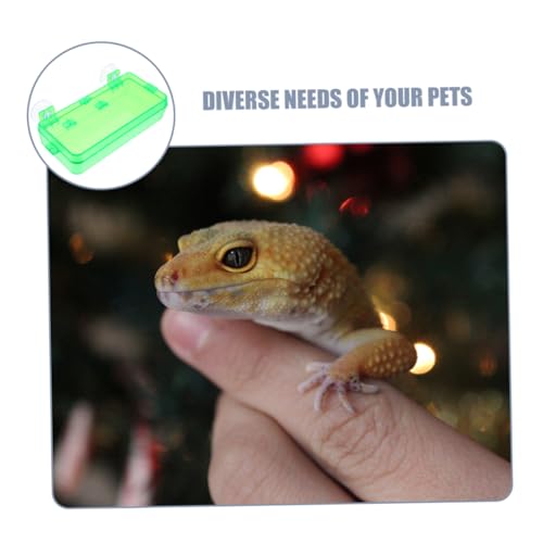 HANABASS Reptile Feeder Bowl Suction Cup Food Dish for Bearded Dragon Gecko Snake Insect Water Feeder - color: Light Green, size: 9.00X6.00X3.50CM