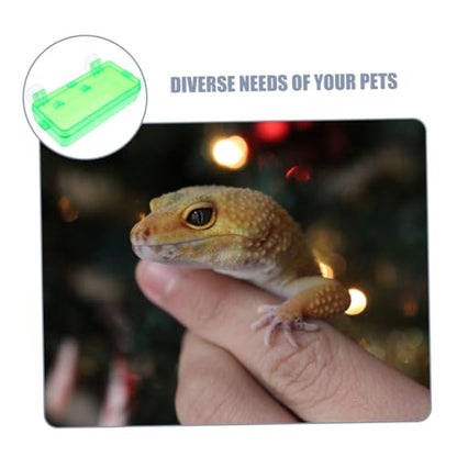 HANABASS Reptile Feeder Bowl Suction Cup Food Dish for Bearded Dragon Gecko Snake Insect Water Feeder - color: Light Green, size: 9.00X6.00X3.50CM