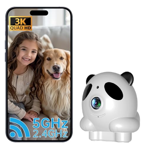 Indoor 3K Security Camera,5G and 2.4G WiFi/Dog/Baby Camera with Phone app,Human Pet Motion AI,Night Vision, 2-Way Audio,SD/Cloud Storage,Compatible with Alexa&Google Home