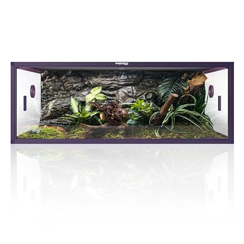 Lightweight 85 Gallon Reptile Enclosure for Snake, Bearded Dragon | Optimal Ventilation & Light Penetration by Rust Proof Mesh Top, Easy Assembly within 6 Steps with Clear Instruction - color: Royal Purple, size: 85 Gallon