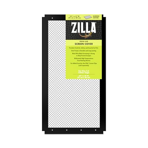 Zilla Fresh Air Screen Cover, Secure and Durable Metal Mesh Cover for Reptile Terrariums, 16 x 8 inches - size: 16" x 8"