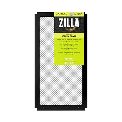 Zilla Fresh Air Screen Cover, Secure and Durable Metal Mesh Cover for Reptile Terrariums, 16 x 8 inches - size: 16" x 8"