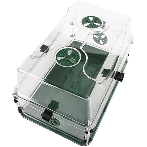 Medium Seed and Herb Domed Propagator with Vented Side Height Extension and Security Clip Set,Green - size: Medium with 1 Height Extender and Clips