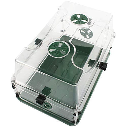 Medium Seed and Herb Domed Propagator with Vented Side Height Extension and Security Clip Set,Green - size: Medium with 1 Height Extender and Clips