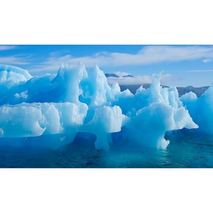 Winter Splendid Iceberg Fish Tank Background Icebergs Formations Closeup Aquarium Background Wintry Frosty Coast Iceberg Terrarium Backgrounds Blue Sky Winter Lake Reptile Tank Backgrounds 30x18in - color: Cold Blue, size: 30(W)x18(H)inches/ 75(W)*45cm(H)