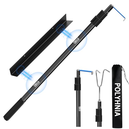 Magnetically Mounted Truck Cargo Grabber Reach Retriever Tool,6.9 Ft Upgraded Extendable Truck Bed Accessories,Heavy Duty Stainless Steel Truck Bed Grabber Tool with Two Hooks (Magnetically Mounted) | 6.9FT Heavy Duty Stainless Steel Extendable Pole with