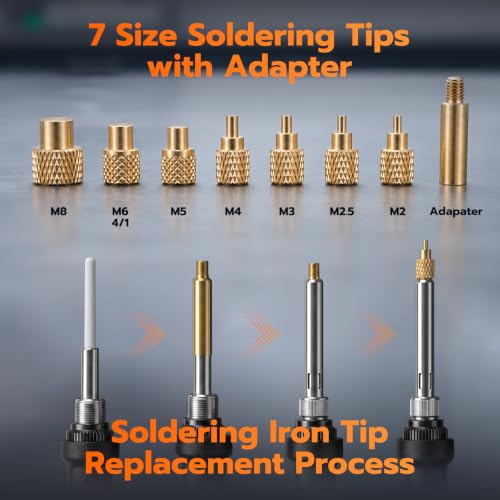 Vertical Heat Set Insert Tool (Insertion Height 410mm) with 380PCS Threaded Inserts and Heat Set Tips M2-M8 add Brass Metric Knurled Nuts for Plastic and 3D Printing Components - Heat Insert Press - color: Zw12xl+