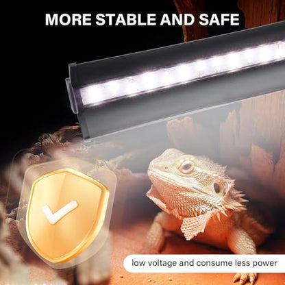 UVB Light for Reptiles, 10W HO LED UVB Reptile Light Fixture UVA UVB Lamp Bulb Terrarium Light for Bearded Dragon Turtle Snake Crested Gecko Chameleon, 12 Inch
