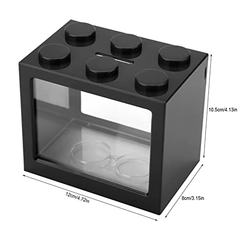 Zerodis Small Fish, Acrylic Mini Fish Desktop Mini Aquarium Bowl for Goldfish Aquarium Starter Kits with USB LED Light Office Tea Table Decor