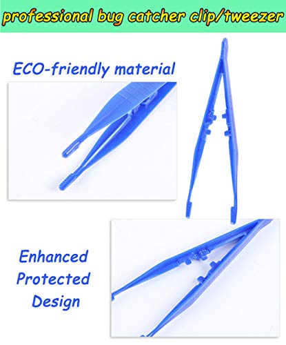 Reptile Feeding Tongs Plastic Reptile Poop Scoop | Bug Scooper Feeding Tweezers Long Handle Feeder Tools for Fish Aquariums Reptiles Snakes Lizard Gecko Spider and Bird - color: Green