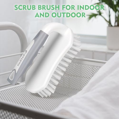 SetSail Scrub Brush, Heavy-Duty Scrub Brushes for Cleaning with Stiff Bristles Cleaning Brush for Shower, Bathroom, Carpet, Kitchen and Bathtub Scrubber - 2 Pack | Durable Bristles Ergonomic Non-Slip Tpr Grip. U-Style Hanging Loop for Storage. Use for Sho