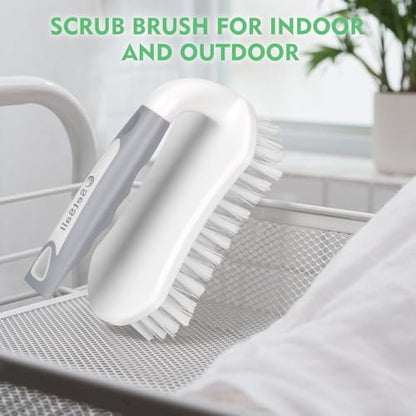SetSail Scrub Brush, Heavy-Duty Scrub Brushes for Cleaning with Stiff Bristles Cleaning Brush for Shower, Bathroom, Carpet, Kitchen and Bathtub Scrubber - 2 Pack | Durable Bristles Ergonomic Non-Slip Tpr Grip. U-Style Hanging Loop for Storage. Use for Sho