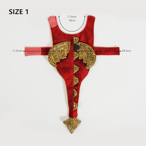 Bearded Dragon Leash and Harness Set, Beardie Carrier, Lizard Adjustable Harness with Leather Wings and Sling Bag, Reptile Small Pet Backpack Batwing Accessories (Red) - color: Red