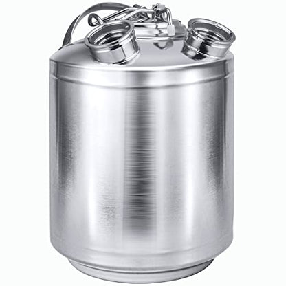 2.5 Gallon Stainless Steel Cleaning Keg, Dual Head-Sankey D Ports | Heavy-Duty Stainless Steel, Portable Design with Dual Handles, Features Relief Valve, Easy to Use for Cleaning(10L)