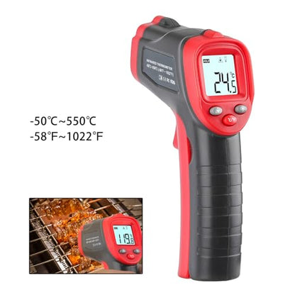 Infrared Thermometer Temperature Gun, -50 ℃ ~ 550 ℃ (-58 ℉ ~ 1022 ℉), Temperature Reader, Handheld Heat Temperature Gun for Cooking, BBQ, Pizza, Oven, Meat, Candy