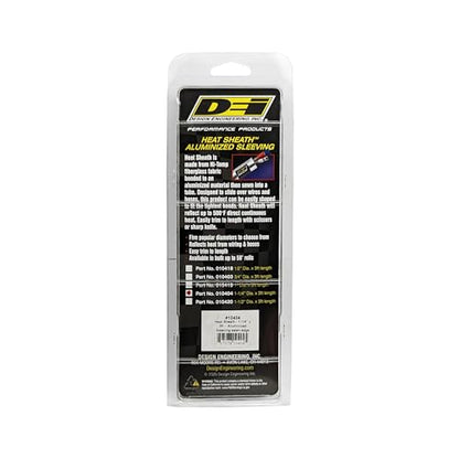 Design Engineering Heat Sheath Aluminized Sleeving – 1-1/4" I.D. x 3 ft | High-Temperature Heat & Abrasion Protection for Hoses, Lines & Wires | Reflects Up to 2000°F | Made in USA - size: 1-1/4" I.D.