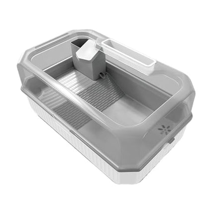 Reptile Tank Turtle Feeding Tank for Household use, Divided into Zones and Dual-use Easy Assembly(White)