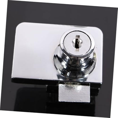 IMIKEYA Zinc Alloy Glass Cabinet Lock 5-8mm Anti-Theft Security Lock with 2 Keys for Display Case Door Furniture Hardware