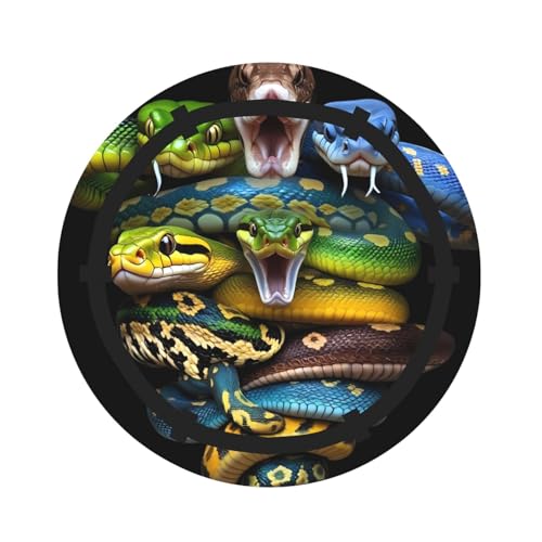 Colorful Viper Snake Print Foldable Camping Tote Bag, Packable Picnic Mat And Beach Tote