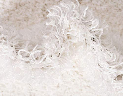 Unique Loom Solid Shag Collection Area Rug (2' 2" x 3' 1" Rectangle Snow White) - color: Snow White, size: 2'2" x 3'1" (Rectangular)