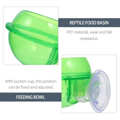 2pcs Escape Proof Reptile Food Bowl and Water Dish Plastic Feeding Basin for Gecko, Spider, Frog Terrarium Use