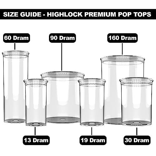 90 Dram CR Plastic Packaging Pop Top Containers - Child Resistant Travel Holder Vial Bottles - 60 qty (Clear) - color: Clear