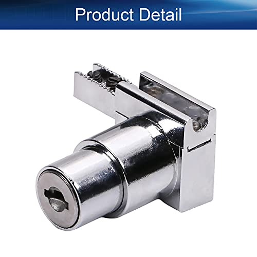 1pcs Keyed Different Metal Sliding Glass Cabinet Lock for Glass Door Showcase Window Zinc Alloy 1.73 inch Length Silver Tone - size: Single Door keyed different