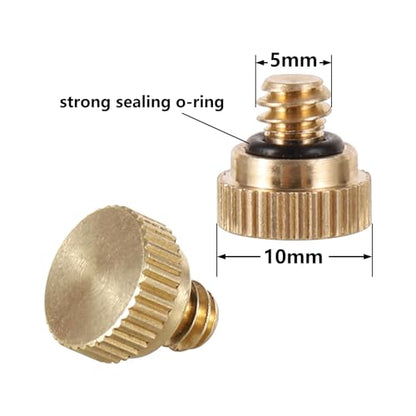 Brass Misting Nozzle Plug 12pc Heavy Duty 10/24 Screw Thread Misting Nozzle Plug for Raised Garden Bed Backyard Outdoor Cooling System | 10/24 Screw Thread Misting Nozzle Plug for Raised Garden Bed Backyard Outdoor Cooling System - size: 12pc-brass mistin