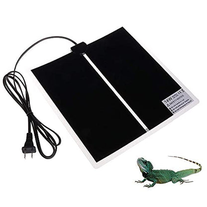 KABASI Reptile Heating Pad with Temperature Control, 14W 11x11inch | Under Tank Terrarium Waterproof Reptile Heat Mat, Adjustable Reptile Heat Mat for Turtle, Tortoise, Snakes, Lizard, Gecko - color: 14W-11x11 in
