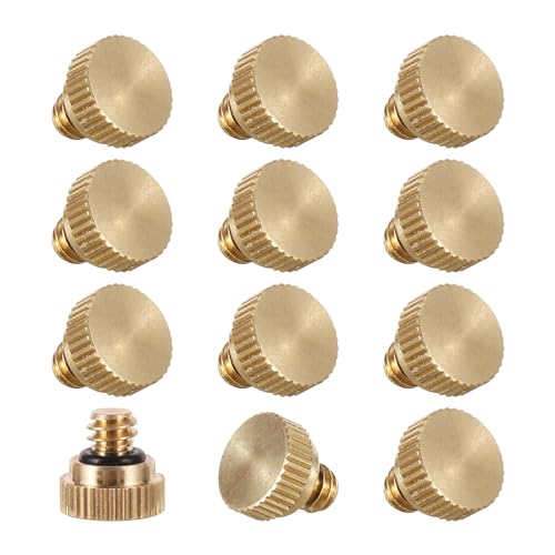 Brass Misting Nozzle Plug 12pc Heavy Duty 10/24 Screw Thread Misting Nozzle Plug for Raised Garden Bed Backyard Outdoor Cooling System | 10/24 Screw Thread Misting Nozzle Plug for Raised Garden Bed Backyard Outdoor Cooling System - size: 12pc-brass mistin