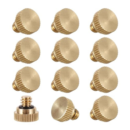 Brass Misting Nozzle Plug 12pc Heavy Duty 10/24 Screw Thread Misting Nozzle Plug for Raised Garden Bed Backyard Outdoor Cooling System | 10/24 Screw Thread Misting Nozzle Plug for Raised Garden Bed Backyard Outdoor Cooling System - size: 12pc-brass mistin