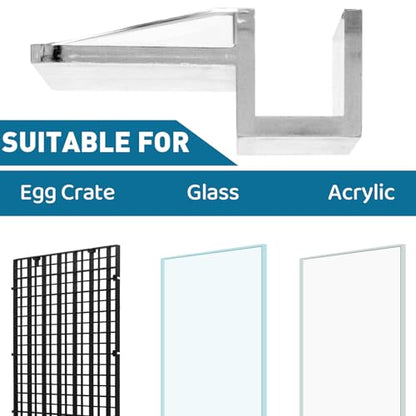 LINLAN 5/16-inch 12 Pieces Aquarium Cover Bracket, Fish Tank Lid Clips Acrylic Aquarium Cover Clip Support Holder, for Rimless Aquariums - size: Fits 5/16" Glass