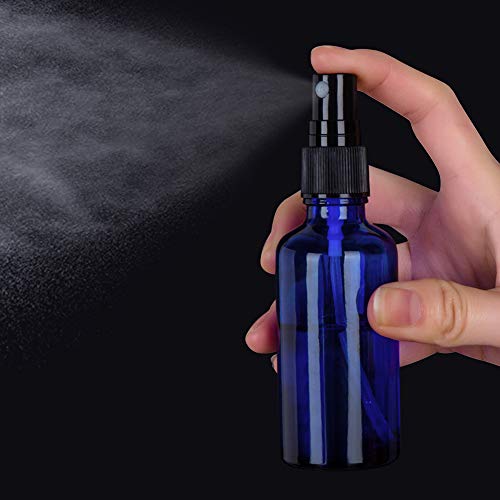 2oz Glass Spray Bottles For Essential Oils, Blue, 3 Pack | Small, Fine Mist - color: Black Blue