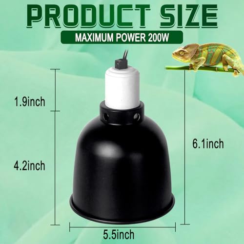 BNOSDM Reptile Light Fixture,5.5 Inch Deep Dome Reptiles Heat Lamp Fixture for UVB UVA Bulb,Heat Basking Bulb,Optical Reflection Heat Lamp Fixtures for Reptile Amphibian Tank Terrariums - size: 5.5 Inch Deep