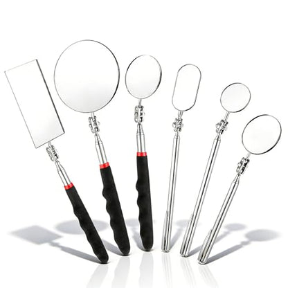 6 Pcs Telescoping Inspection Mirror Set | 360 Rotation Retractable Mechanical Mirror Tool Telescoping Inspection Mirrors Tool with Long Handle
