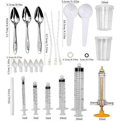 Baby Bird Feeding Syringe Set, Small Pet Parrot Feeding Tubes for Birds, Hand Feeding Tubes Kit Parrot Feeder Food Feeding & Watering Supplies for Small Pet Baby Birds (23 Pcs) - color: 23 Pcs